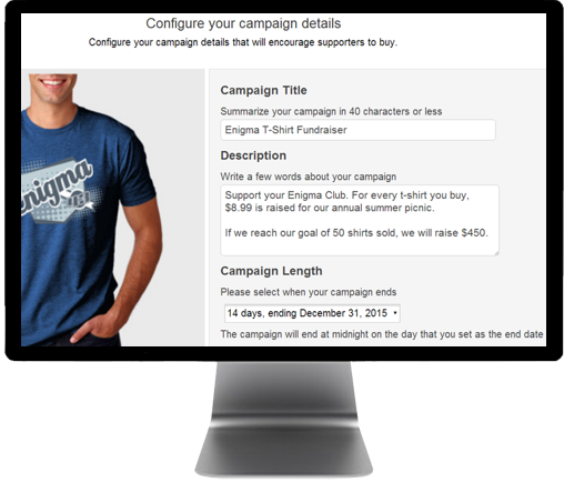 FundraiserTee Configure Web Page